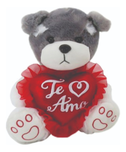 Perro De Peluche Con Corazon Mediano Super Suave Y Hermoso