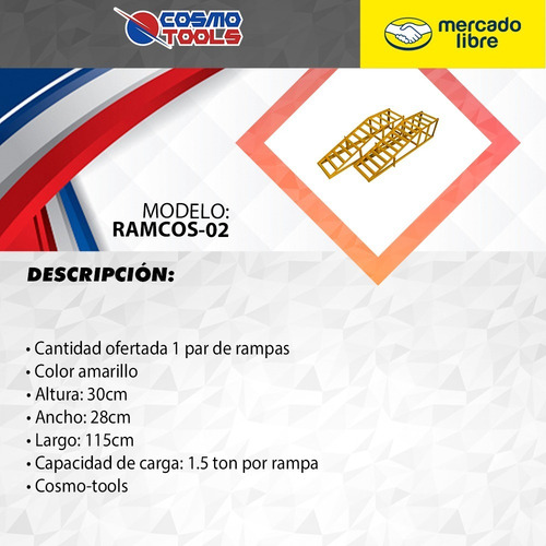Par De Rampas Para Autos 3 Ton Rpa-02 Cosmo Tools