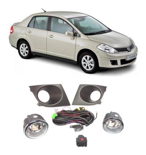 Kit Neblinero Nissan Tiida 2009 En Adelante Completo