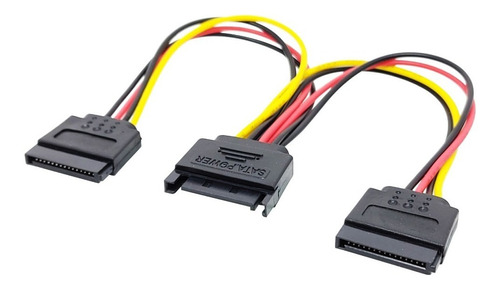 Cabo Adaptador Energia Sata Y Splitter Duplo Sata (fem) 20cm