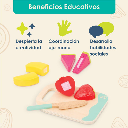 Juego Licuadora Infantil Con Frutas Velcro Battat