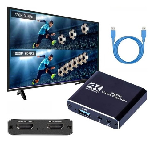 Capturadora Video Hdmi 4k 1080p Usb 3.0 Loop Bucle + Mic In