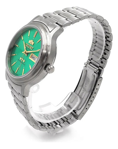 Relógio Automático Orient Mostrador Verde 469wa1af E1sx Cor da correia Prateado