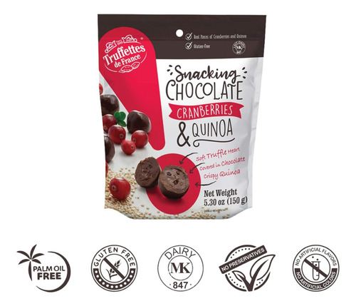 Truffettes De France Trufas Chocolate Con Quinoa Y Arandano