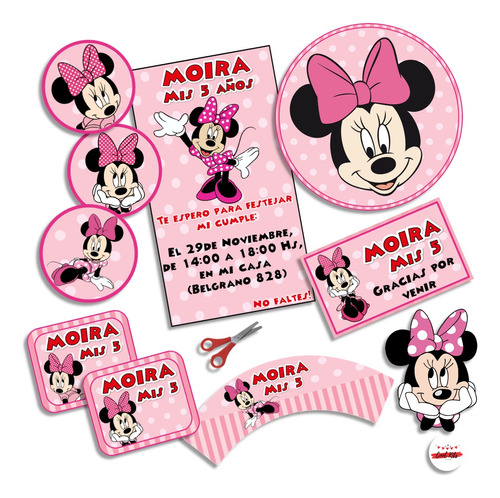 Kit Imprimible Minnie Mouse Personalizado Cumpleaños Candy