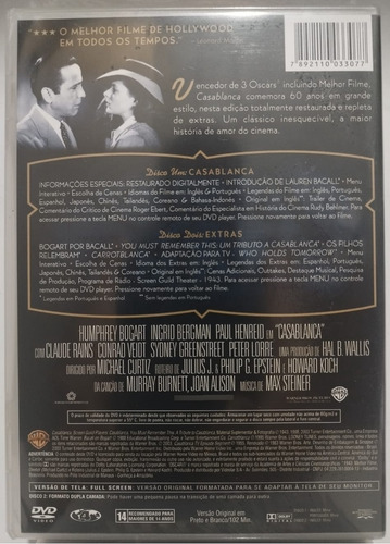 Dvd Casablanca - Edição Especial Dvd Duplo Original Lacrado