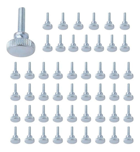 50 Tornillo Pulgar Totalmente Roscado Cabeza Plana Moleteada