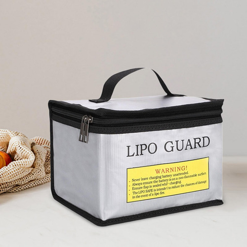 Bolsa Ignífuga Para Baterías Lipo, Bolsa De Mano, Plata