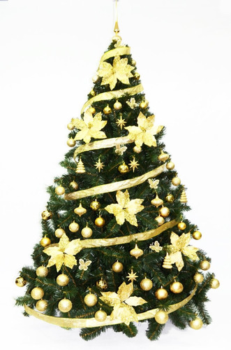 Árbol De Navidad Premium 2,30 M + Kit 72 Adornos Oro- Sheshu