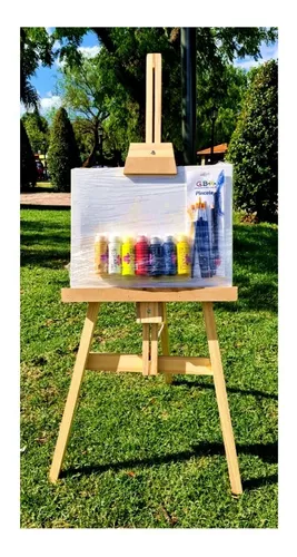 Kit Pintura acrília con atril para niños, diseño de Animalit