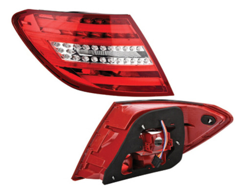 Calavera Mercedes Benz Clase C 2012 - 2014 Izq Con Led Qwe