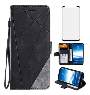 Funda Negra Tipo Billetera Para Galaxy Note 8