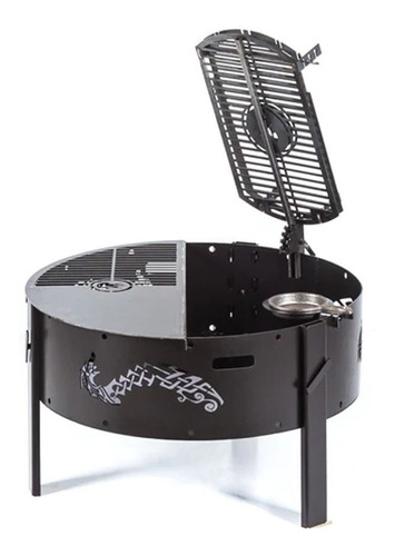 Asador Parrilla De Pie Fuegosjl Rollo 80 Negro