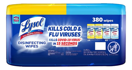 Toallas Desinfectantes Lysol 4 De 95