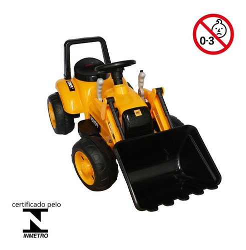 Mini Trator Escavadeira Elétrico 12v Importway Amarelo