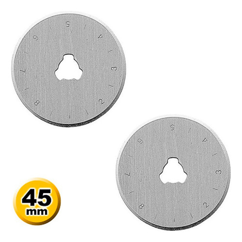 02 Discos Refil Lâmina Do Cortador Circular Patchwork 45mm