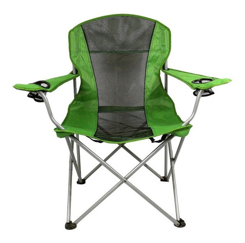 Cadeira Dobrável Reforçada P/ Camping Capacidade 120 Kg Cor Verde