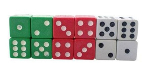 Imagem 2 de 2 de Dados Coloridos Para Jogos - Kit Com 12 Unidades
