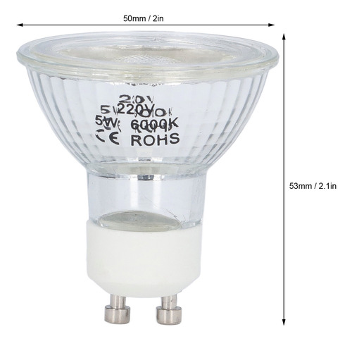 Bombilla Led Gu10 Cob De 5 W Con Brillo Ajustable, Punto Aju
