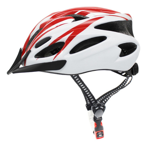Casco De Seguridad De Ciclismo Ajustable Para Adulto Unisex Color White/Red Talla L 56-61cm