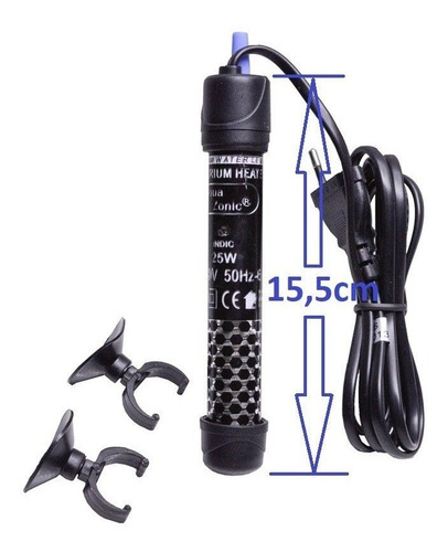 Imagen 4 de 9 de Calefactor Calentador Acuario Aquazonic 25w Pecera Sumergibl