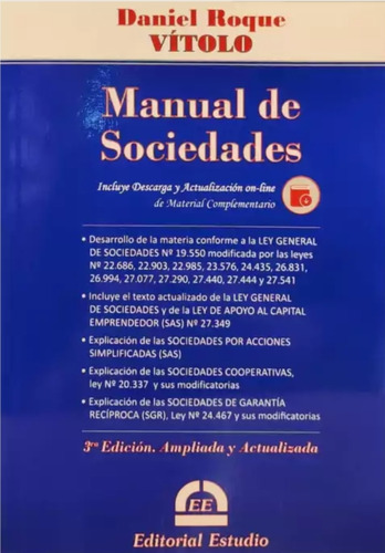 Daniel Vítolo / Manual De Sociedades Ultima Edicion Estudio