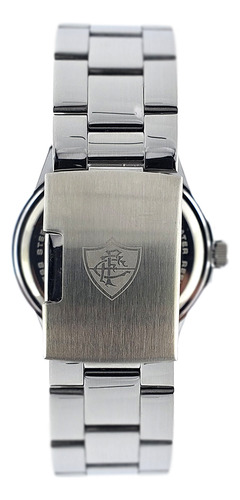 Relógio De Pulso Fluminense Bel Watch Masculino Flu-007-2 Correia Prateado Bisel Prateado Fundo Verde