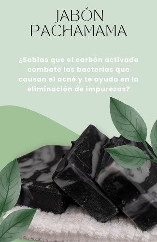 Imagen 2 de 2 de Jabón Carbón Activado Natural Artesanal Ecológico Pack 3 Pzs