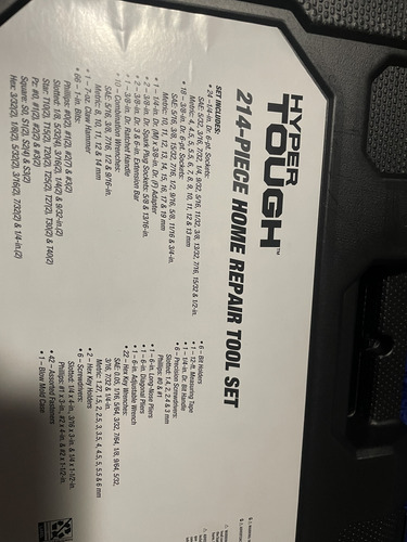 Caja De Herramientas Hyper Tough 215 Pzas