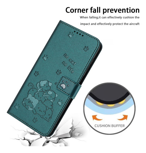 Funda Anticaídas Con Diseño De Gato Para Samsung, Con Cuerda
