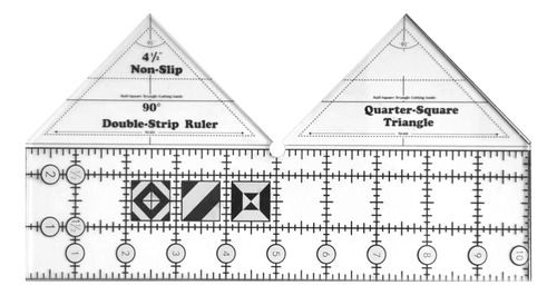 Regla Doble Tira 90 Grado Acolchado Creativa Guia Corte Para