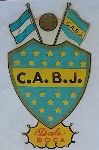 Calcomania Calco Al Agua Escudo Boca Juniors 5,5x13 Cm