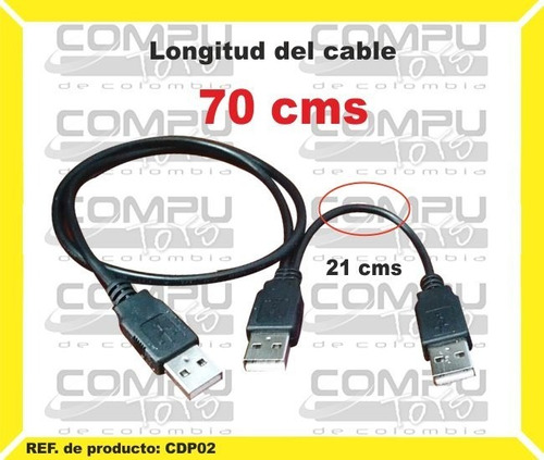 Cable Usb Macho Macho Tipo A Ref: Cdp02 Computoys Sas