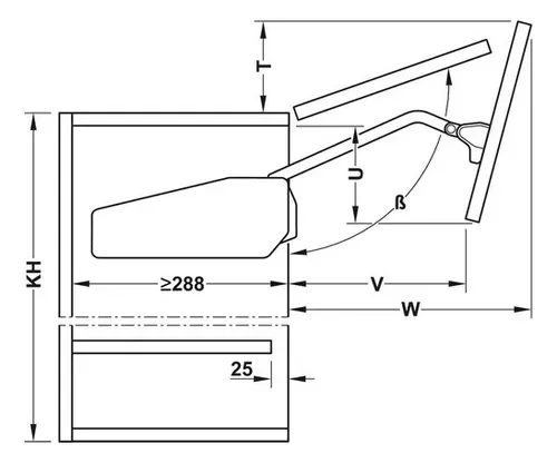 Brazo Elevador Free Fold Gr 480-530 Mm Hafele 372.37.510