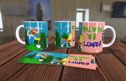 Plantillas Para Sublimar Tazas De Los Simpson.