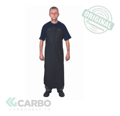 Avental Forrado Pvc Preto Limpeza Proteção Carbografite