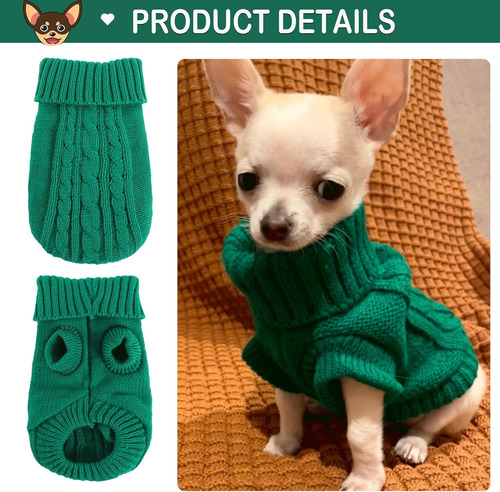Suéter Para Chihuahua Talla Xx-small , 1x Verde / 1x Violeta