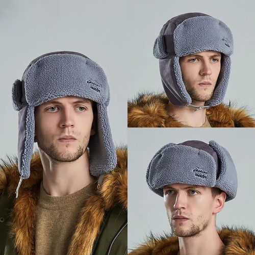 Sombrero Ushanka Hombre Orejeras Piel Para Esquiar Color Talle Diseño De La Tela
