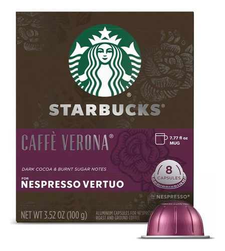 Nespresso Vertuo Starbucks Dark Roast Verona 8 Capsulas