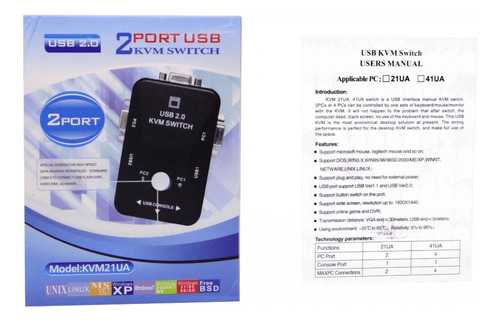 Concentrador Kvm Usb/vga De 2 Puertos Clickbox