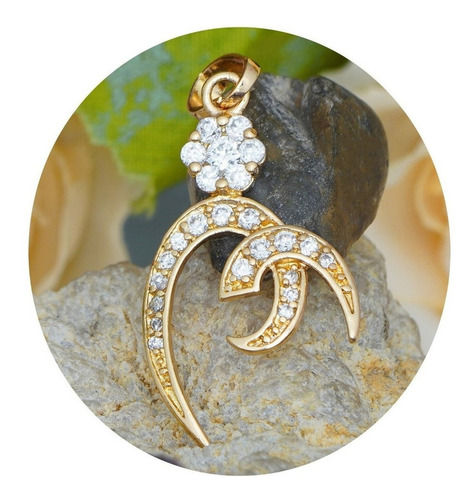 Dije Flor Margarita Diamantes Elegante Amor Oro 18k Calidad