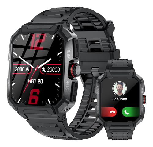 Reloj Inteligente Militar Resistente Para Hombre, Bluetooth