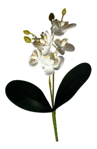 1 Mini Flor Orquídea Branca Flor Artificial Silicone 2 Ramos | Parcelamento  sem juros