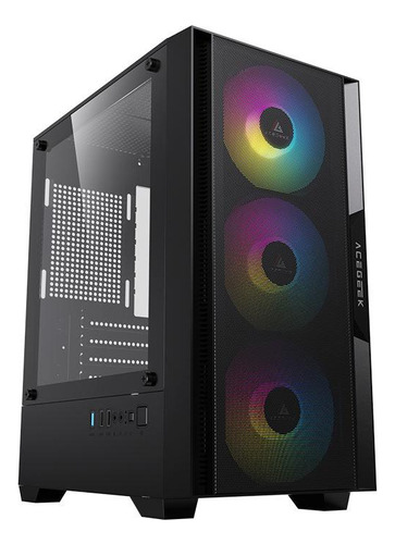 Gabinete Gamer Acegeek Stratus Mesh Rainbow Midtower Com 3 F