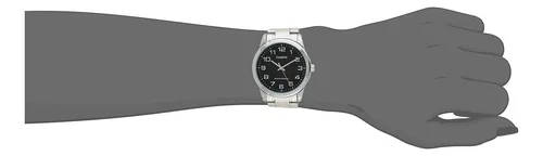Reloj Casio Mtp-v001d-1 Estándar De Acero Inoxidable Negro P