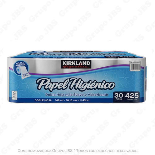 Imagen 4 de 4 de Papel De Baño 2 Pack Kirkland Higìenico 30 Rollos Sin Aroma