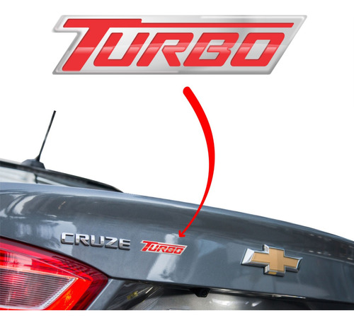 Adesivo Emblema Turbo Traseiro Cruze Equinox Tracker Cromado