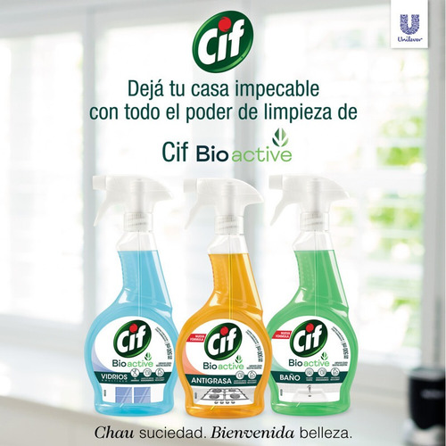 Imagen 4 de 5 de Limpiador Cif Bioactive Baño Gatillo X 500 Ml