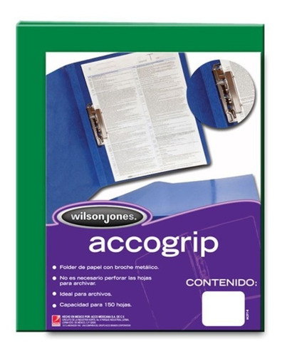 Pack 4 Folder Carpeta Accogrip Carta Verde Osbcuro C/palanca