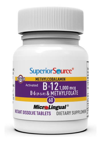 Superior Source B12 Metilcobalamina 1000 Mcg 60 Tabletas